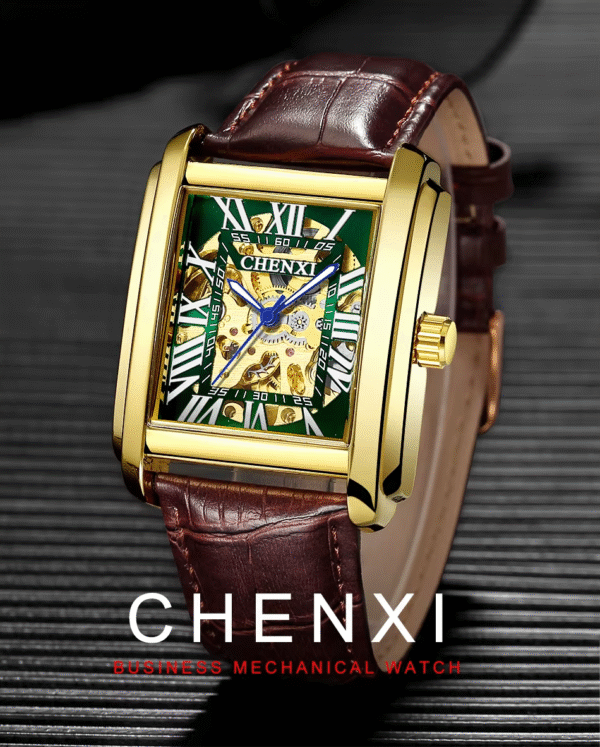CHENXI Masterpiece CX-8816: Square Hollow Automatic Mechanical Watch